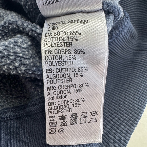 Roxy Women’s Sz L Y2K Blue Button Up Hooded Sweatshirt Hoodie - Picture 4 of 7